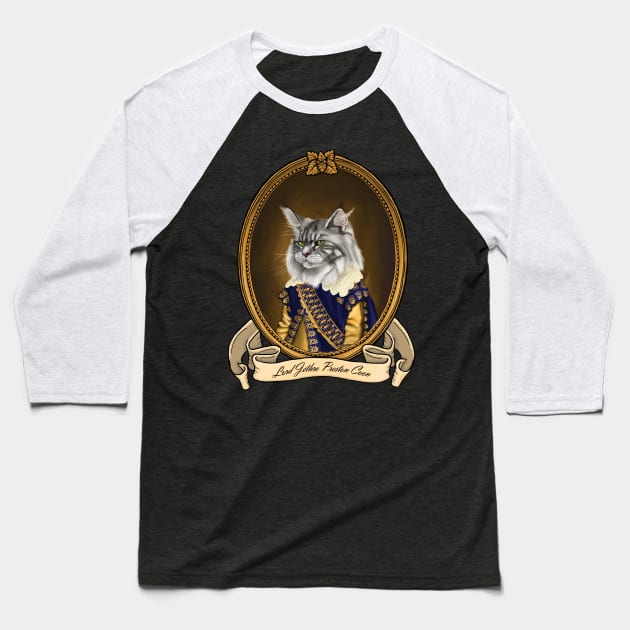 Renaissance Cat - Lord Jethro Preston Coon Baseball T-Shirt by JMSArt